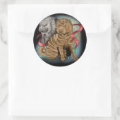 Chinees Zodiac-jaar van de hond Ronde Sticker (Tas)