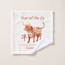 Chinees Zodiac Jaar van de os Dier Teken Washandje