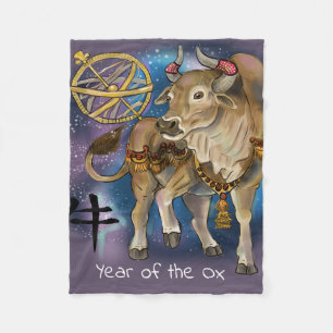 Chinees Zodiac-jaar van de Ox Fleece Deken