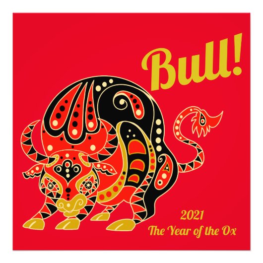 Chinees Zodiac - Jaar van de Ox Foto Afdruk (Voorkant)