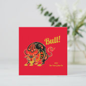 Chinees Zodiac - Jaar van de Ox Kaart (Staand voorkant)
