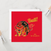 Chinees Zodiac - Jaar van de Ox Kaart (Voorkant / Achterkant in situ)
