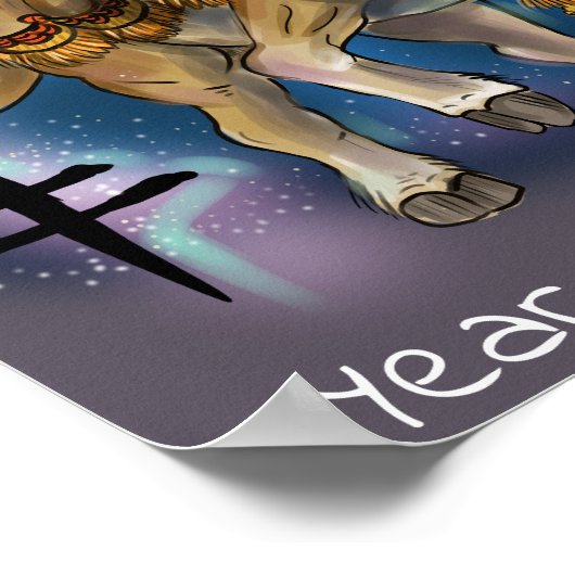 Chinees Zodiac-jaar van de Ox Poster (Hoek)