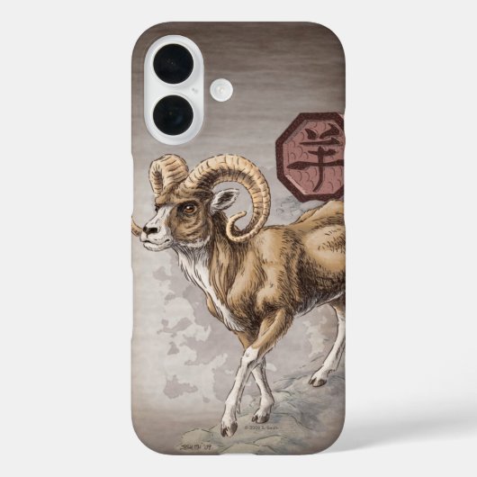 Chinees Zodiac-jaar van de Ram Art iPhone Case (Achterkant)