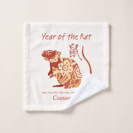 Chinees Zodiac Jaar van de Rat Dier Teken Washandje