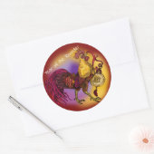 Chinees Zodiac-jaar van de rooster Ronde Sticker (Envelop)