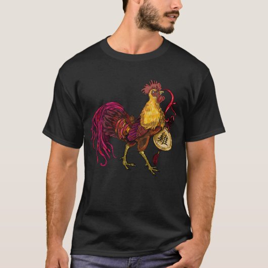 Chinees Zodiac-jaar van de Rooster T-Shirt (Voorkant)