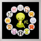 Chinees Zodiac-jaar van de slang Poster (Voorkant)