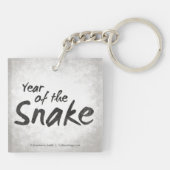 Chinees Zodiac-jaar van de slangenkunst Sleutelhanger (Achterkant)