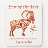 Chinees Zodiac Jaar van het Geitendier Teken Muismat (Voorkant)