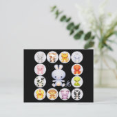 Chinees Zodiac Jaar van het Konijn Briefkaart (Staand voorkant)