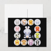 Chinees Zodiac Jaar van het Konijn Briefkaart (Voorkant / Achterkant)