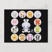 Chinees Zodiac Jaar van het Konijn Briefkaart (Voorkant)