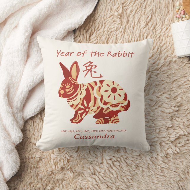 Chinees Zodiac Jaar van het Konijn Dier Teken Kussen (Deken)
