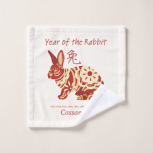 Chinees Zodiac Jaar van het Konijn Dier Teken Washandje
