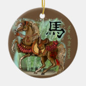 Chinees Zodiac-jaar van het paard Keramisch Ornament (Voorkant)