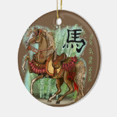 Chinees Zodiac-jaar van het paard Keramisch Ornament (Links)