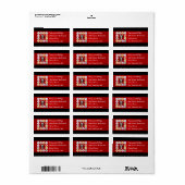 Chinees Zodiac Jaar van het Paard Rood en Zwart Etiket (Full Sheet)