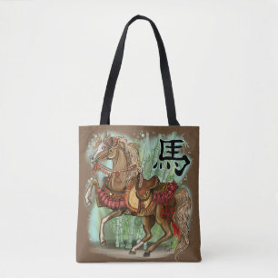 Chinees Zodiac-jaar van het paard Tote Bag