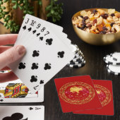 Chinees Zodiac Ox Red/Gold ID542 Pokerkaarten (Insitu)
