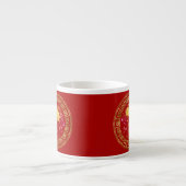 Chinees Zodiac Pig Red/Gold ID542 Espresso Kop (Voorkant)