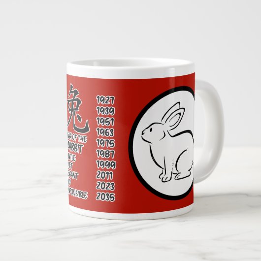 Chinees Zodiac Rabbit Jumbo Mok (Voorkant rechts)