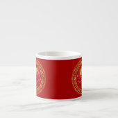 Chinees Zodiac Rat Red/Gold ID542 Espresso Kop (Voorkant)