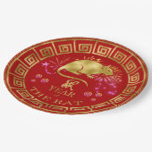 Chinees Zodiac Rat Red/Gold ID542 Papieren Bordje (Gekanteld)