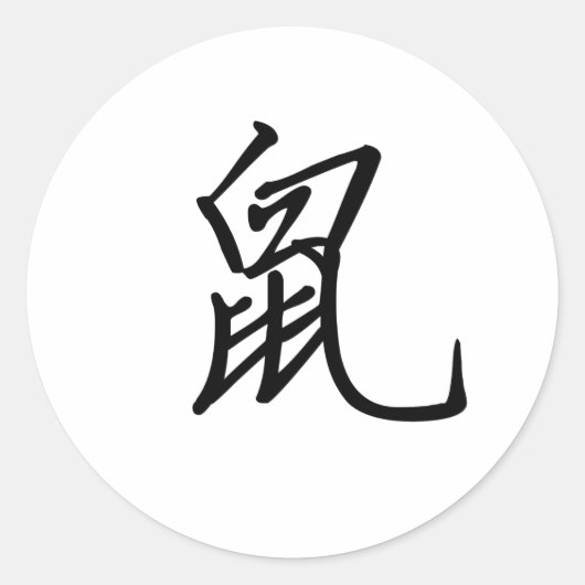 Chinees Zodiac - Rat Ronde Sticker (Voorkant)