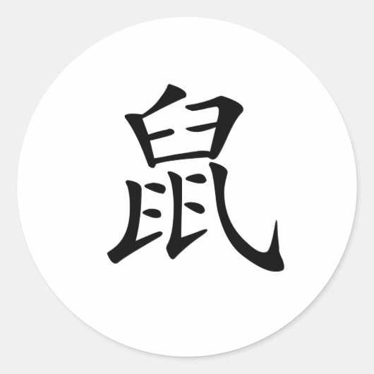 Chinees Zodiac - Rat Ronde Sticker (Voorkant)