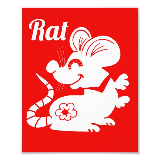 Chinees Zodiac-teken van de rat Foto Afdruk (Voorkant)