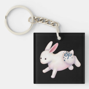 Chinees Zodiadisch Rabbit Cute Astrology Sign Blac Sleutelhanger