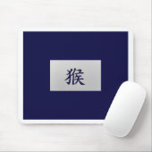 Chinees zodiakoestisch bord Monkey Blue Muismat (Met muis)