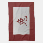 Chinees zodiakoestisch bord Rabbit red Theedoek (Verticaal)