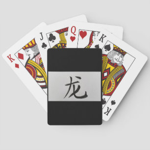 Chinees zodiakoestisch teken Dragon zwart Pokerkaarten