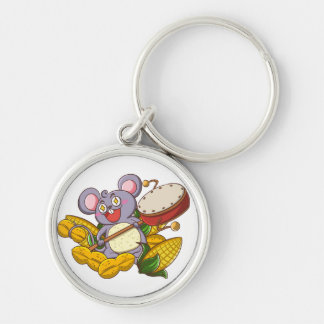 Chinees zodiapatroon-rat canvas tas sleutelhanger