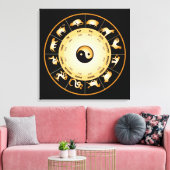 Chinees Zodiawiel Canvas Afdruk (Insitu (Woonkamer))