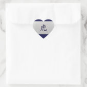 Chinees zodiazoolbord Tiger blue Hart Sticker (Tas)