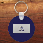 Chinees zodiazoolbord Tiger blue Sleutelhanger (Voorkant)