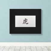 Chinees zodiazoolbord Tiger zwart Canvas Afdruk (Insitu (Houten vloer))