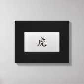 Chinees zodiazoolbord Tiger zwart Canvas Afdruk (Voorkant)