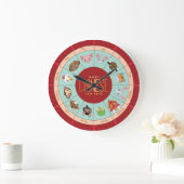 Chinees zodion met schattige karakters Wall Clock Grote Klok (Huis)
