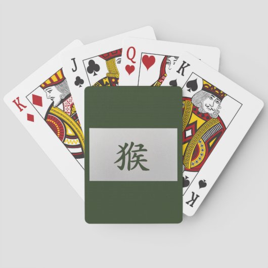 Chinees zodiumteken Monkey green Speelkaarten (Achterkant)