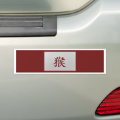 Chinees zodiumteken Monkey red Bumpersticker (Op auto)