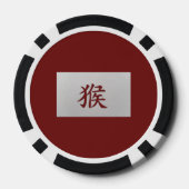 Chinees zodiumteken Monkey red Poker Chips (Achterkant)