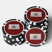Chinees zodiumteken Monkey red Poker Chips (Opstapeling)