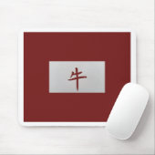 Chinees zodiumteken Ox rood Muismat (Met muis)