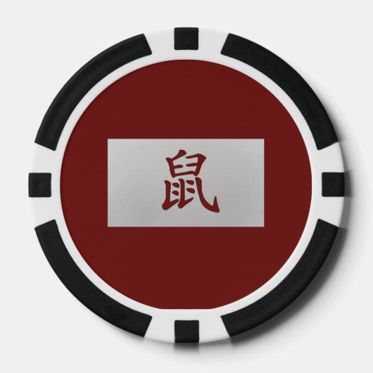 Chinees zodiumteken Rat red Poker Chips (Voorkant)