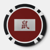 Chinees zodiumteken Rat red Poker Chips (Achterkant)