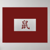 Chinees zodiumteken Rat red Poster (Voorkant)